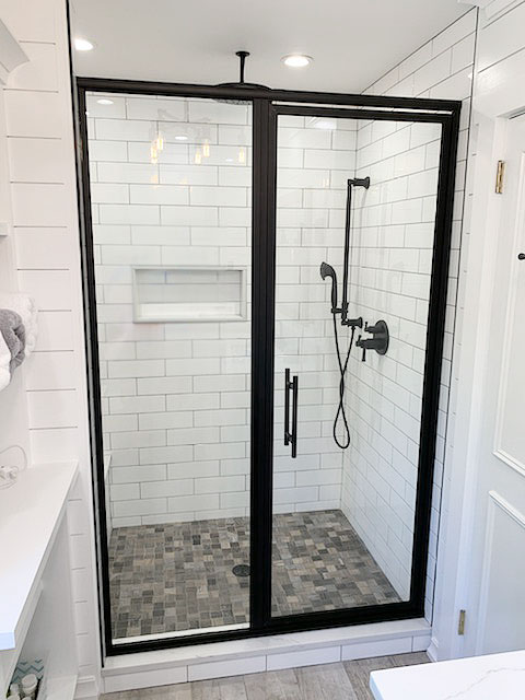 Inline Swing Framed Shower Door - Matte Black - View 34