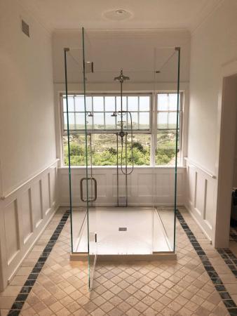 Full Enclosure - Frameless Glass Swing Shower Door - Glass Mount Hinge - View 12, Opens Model Box