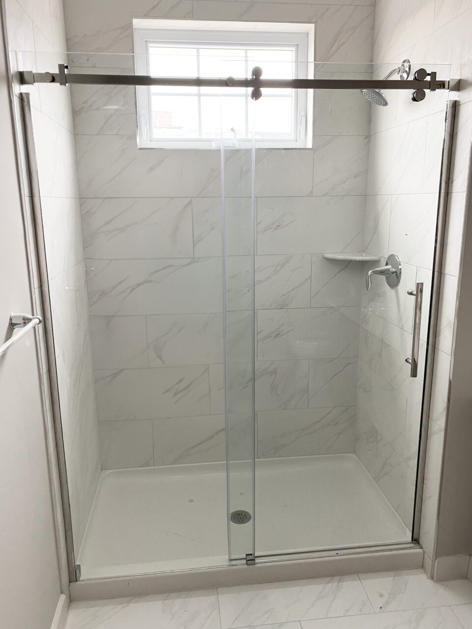 Inline 180 Chrome Frameless - Euroglide Sliding Shower Door