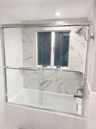 Inline Sliding Bathtub Door - Semi-Frameless Bypass - View 18, Opens Model Box