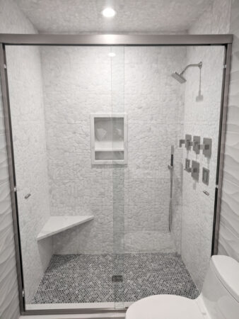 Inline Sliding Shower Door - Semi-Frameless Bypass - View 33, Opens Model Box