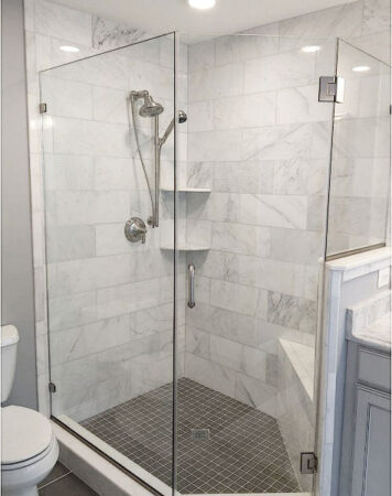 Neo Angle Swing Farmless Shower Door - Glass Mount - View 37, Opens Model Box